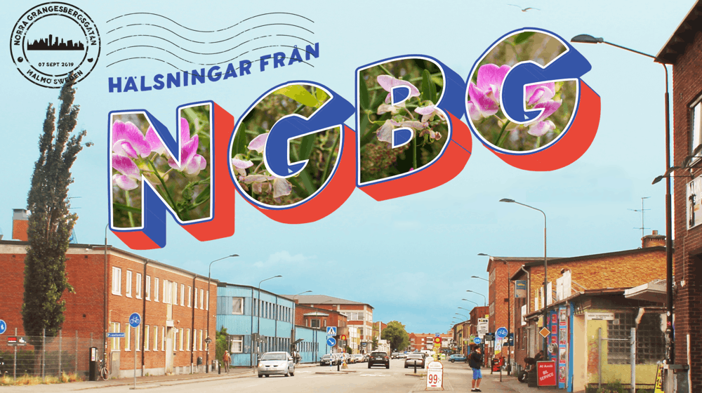 A poster with the word ngbg on it.