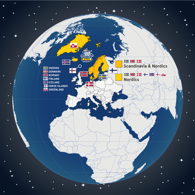 Nordic Vs Scandinavian Meaning Usage Explained Map Scandinavia Europe World Globe Nordicperspective 1024 Square Min 788x788