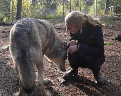 my sister with a wolf
