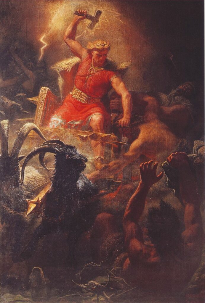 Thors Battle Against the Jotnar 1872 by Marten Eskil Winge