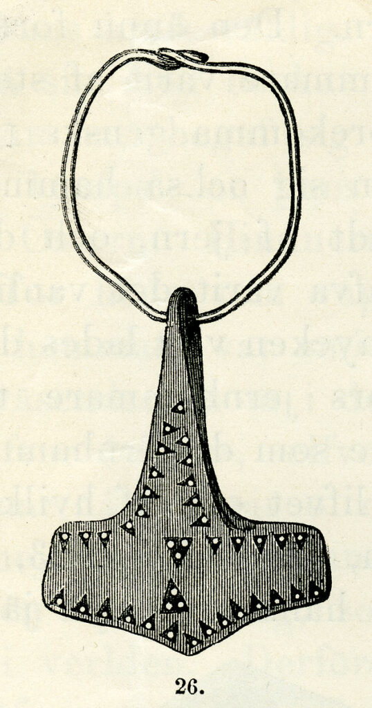 Torshammare av silver fr Garsnas sateri O Herrestads sn Skane KVHoA Akademiens Manadsblad 1872 s052 fig26 Inv116