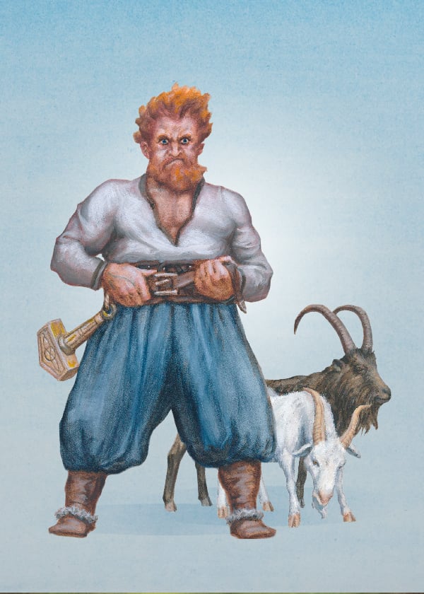 thor red hair red beard stout belt goat