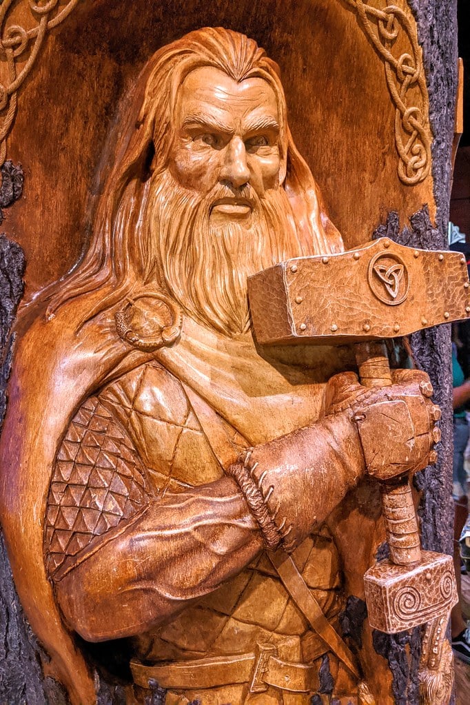 thor wooden statue